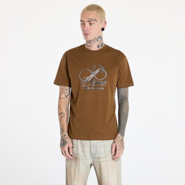 Póló DIME Cursive Power T-Shirt UNISEX Dark Brown XS-alacsony-ár