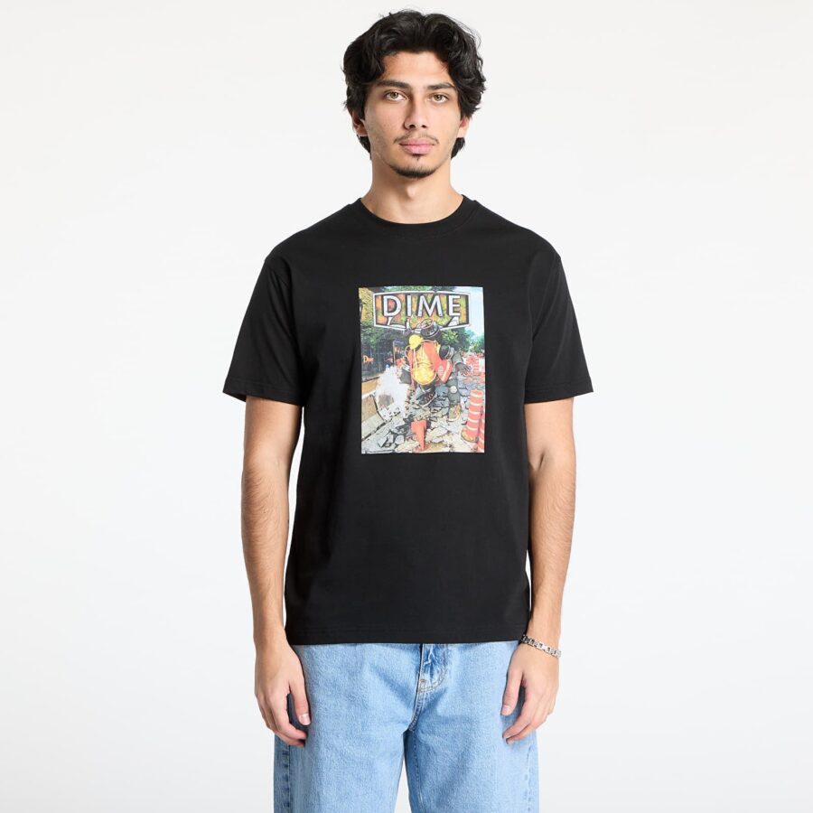 Póló DIME Pothole T-Shirt UNISEX Black S-alacsony-ár