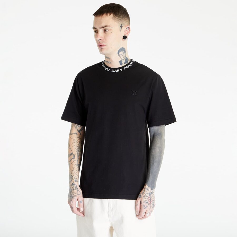 Póló Daily Paper Erib Short Sleeve Tee Black/ White S-alacsony-ár