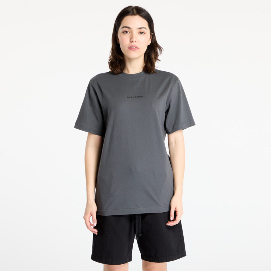 Póló Daily Paper Tin Lid T-Shirt UNISEX Black Oyster S-alacsony-ár