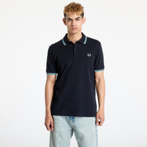 Póló FRED PERRRY Twin Tipped Fred Perry Shirt Navy/ Mint Blue M-alacsony-ár