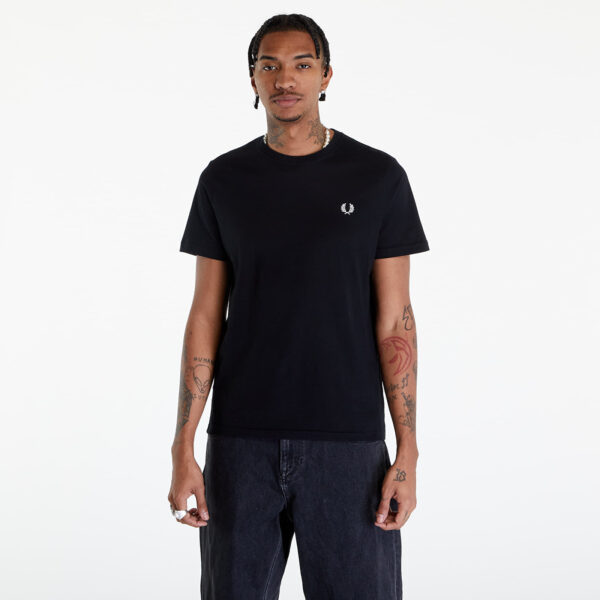 Póló FRED PERRY Crew Neck T-Shirt Black M-alacsony-ár