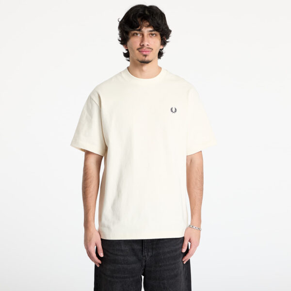 Póló FRED PERRY Embroidered Champion T-Shirt Ecru M-alacsony-ár