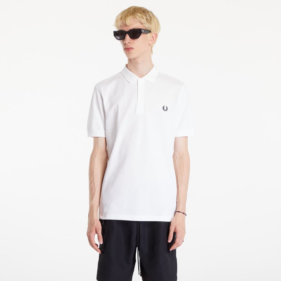 Póló FRED PERRY Plain Polo Short Sleeve Tee White M-alacsony-ár
