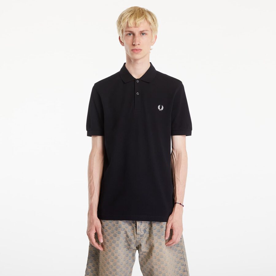 Póló FRED PERRY Plain Polo T-Shirt Black M-alacsony-ár