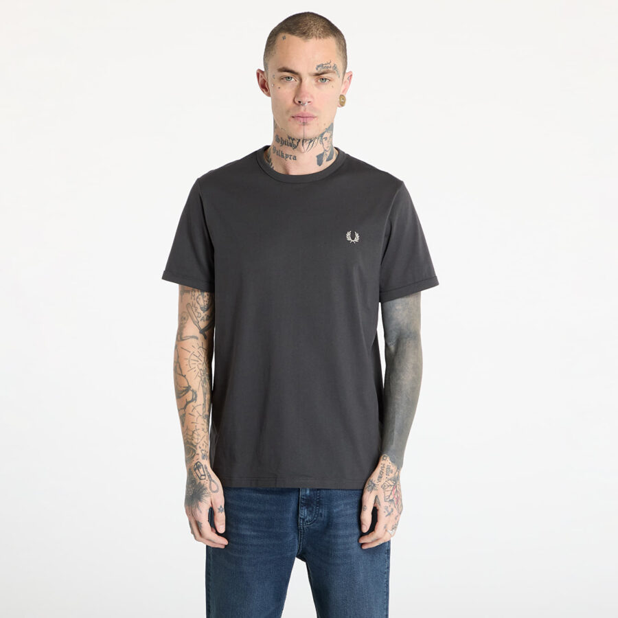 Póló FRED PERRY Ringer T-Shirt Anchor Grey S-alacsony-ár