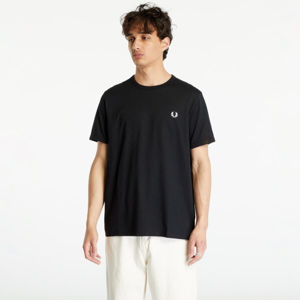 Póló FRED PERRY Ringer Tee Black M-alacsony-ár