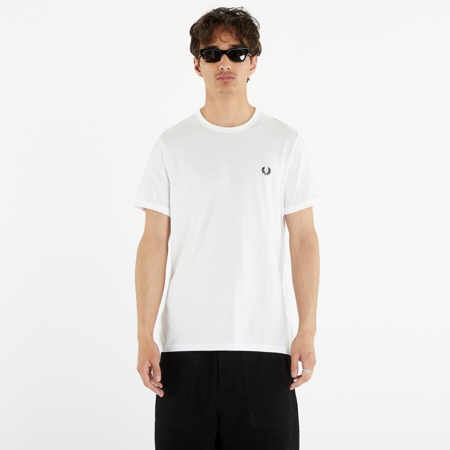 Póló FRED PERRY Ringer Tee White S-alacsony-ár