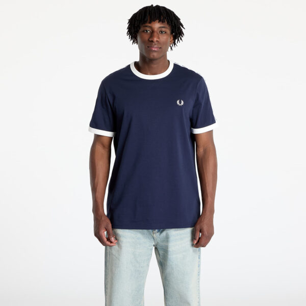 Póló FRED PERRY Taped Ringer T-Shirt Carbon Blue M-alacsony-ár