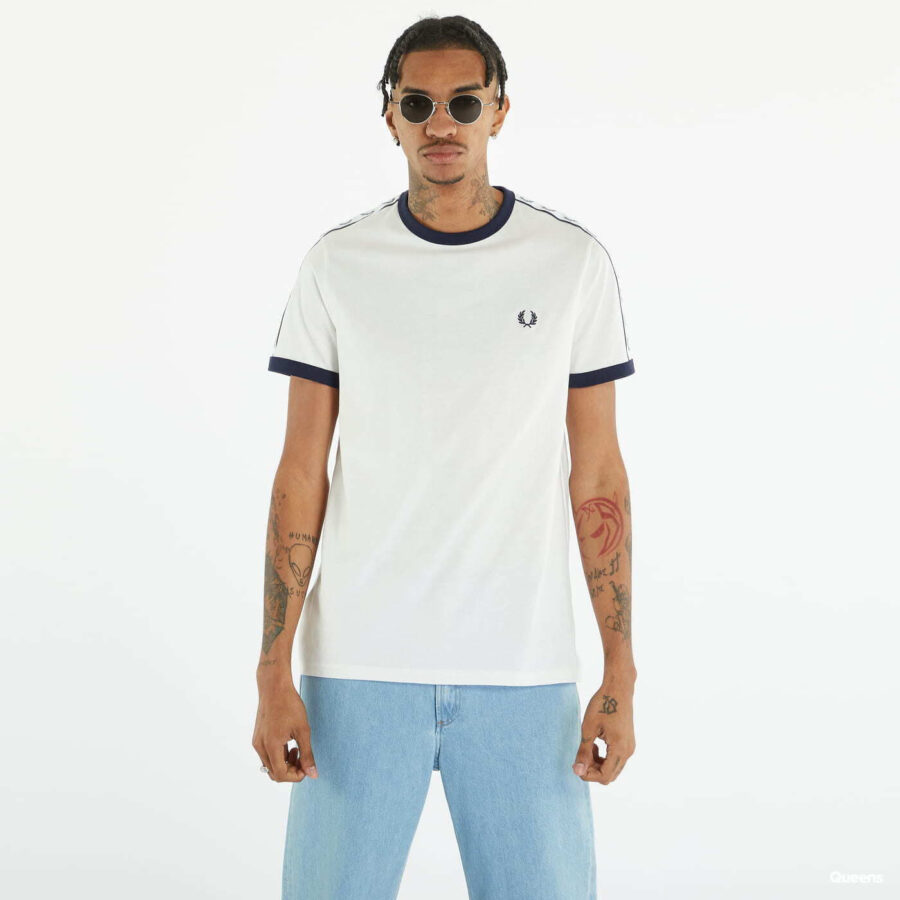Póló FRED PERRY Taped Ringer T-shirt Snow White XL-alacsony-ár
