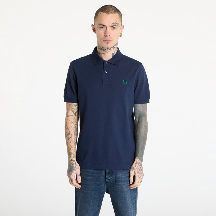 Póló FRED PERRY The Fred Perry Shirt Dark Carbon/ Label Green M-alacsony-ár