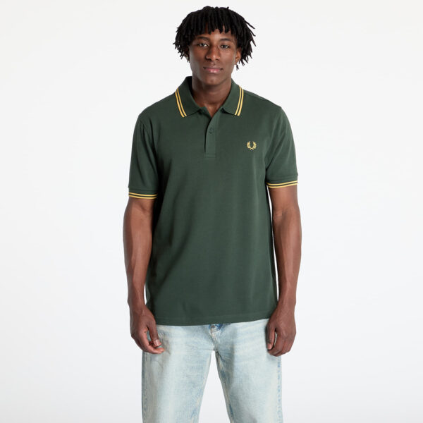 Póló FRED PERRY Twin Tipped Shirt Crt Grn/ Hnycmb L-alacsony-ár