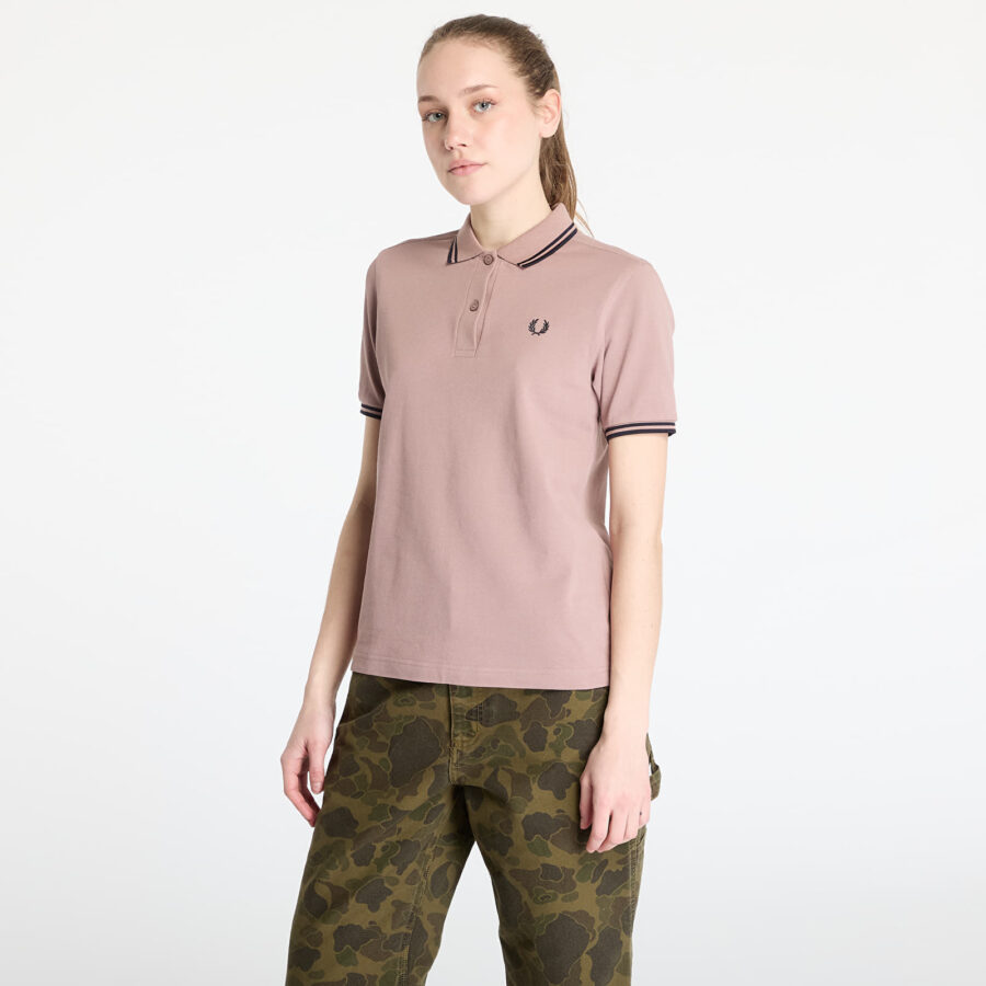 Póló FRED PERRY Twin Tipped Shirt Dark Pink/ Navy 34-alacsony-ár