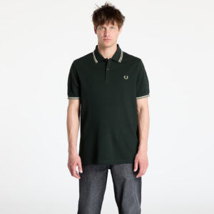 Póló FRED PERRY Twin Tipped Shirt Night Green/ Light Ecru/ Olive Mint L-alacsony-ár