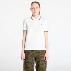 Póló FRED PERRY Twin Tipped Shirt Snow White/ Court Green 34-alacsony-ár