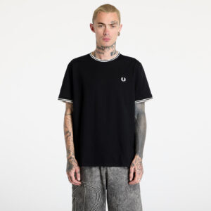 Póló FRED PERRY Twin Tipped T-Shirt Black XL-alacsony-ár