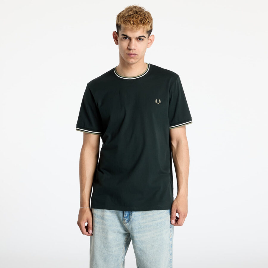 Póló FRED PERRY Twin Tipped T-Shirt Nghgrn/ Lecr/ Olmn L-alacsony-ár