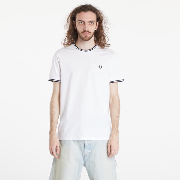 Póló FRED PERRY Twin Tipped T-Shirt White M-alacsony-ár