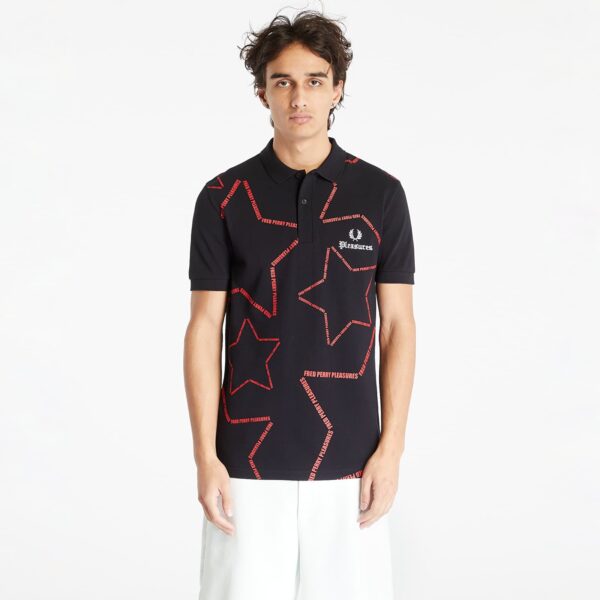 Póló FRED PERRY x PLEASURES Star Shirt Black M-alacsony-ár