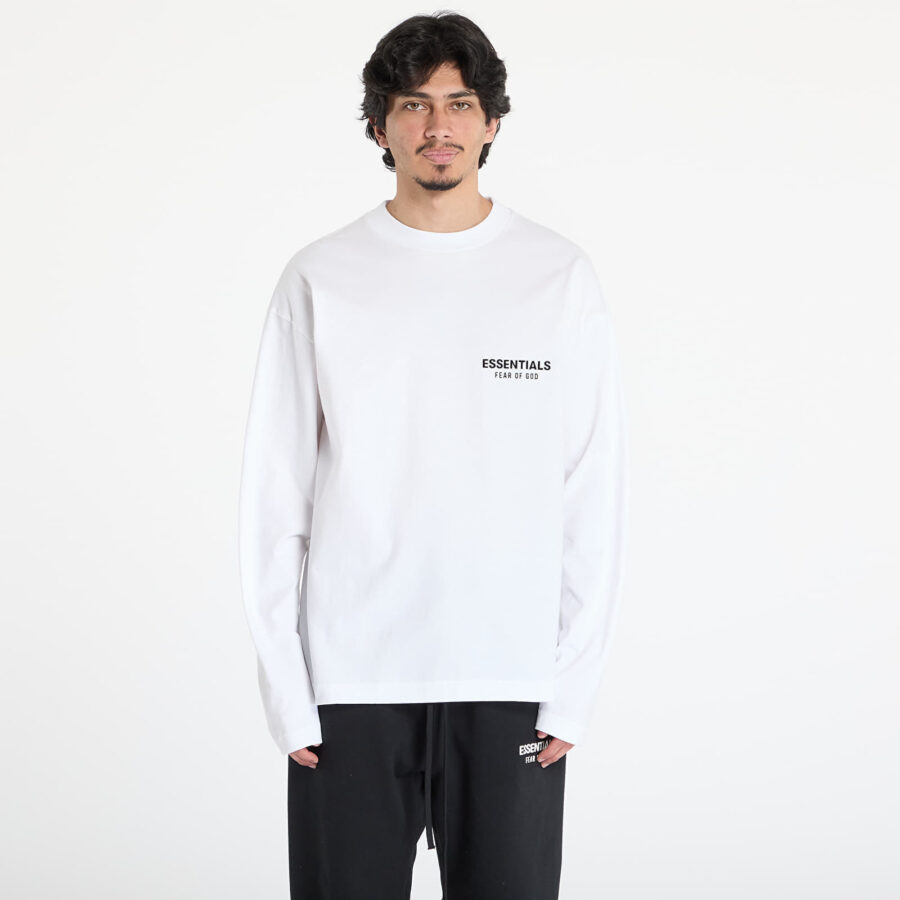 Póló Fear of God Essentials Classic Fit Long Sleeve Tee Bright White L-alacsony-ár