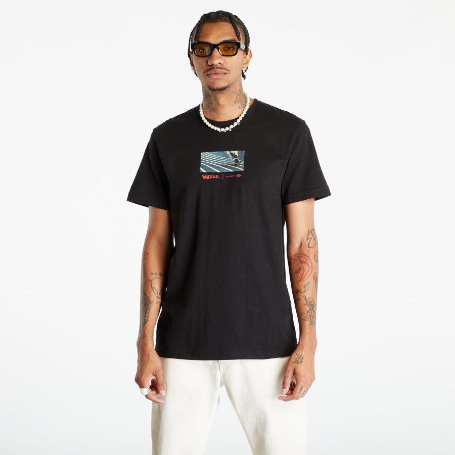 Póló Footshop Surfing Concrete Waves T-Shirt UNISEX Black S-alacsony-ár