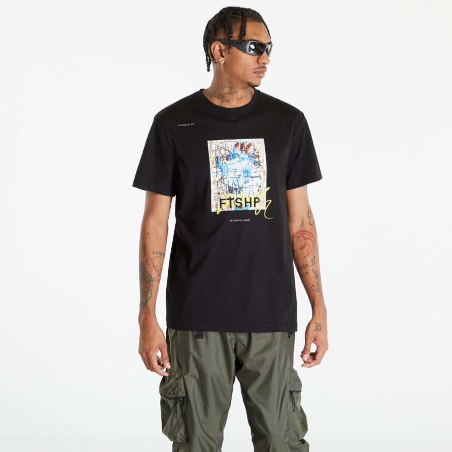 Póló Footshop x Martin Lukáč Colouring Outside The Lines T-Shirt UNISEX Black XXL-alacsony-ár