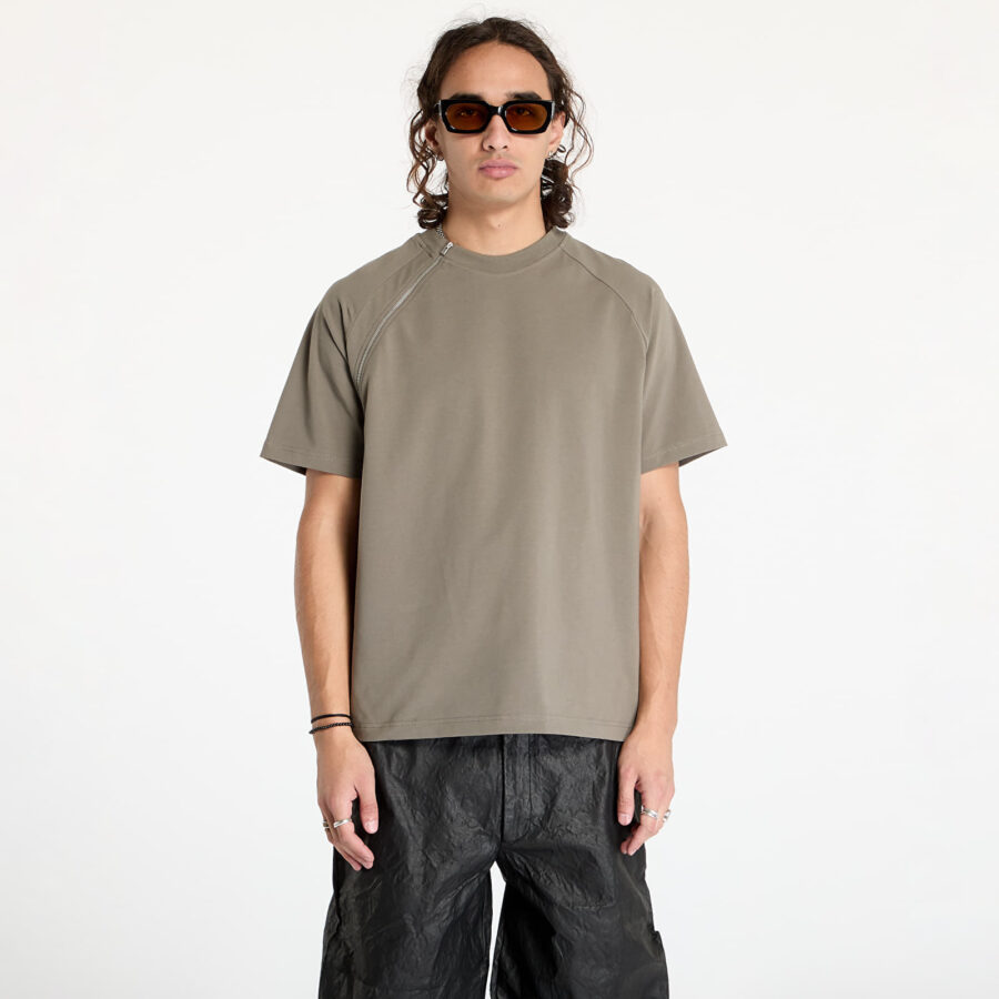 Póló HELIOT EMIL Sequence Zip T-Shirt UNISEX Dusty Green XXL-alacsony-ár
