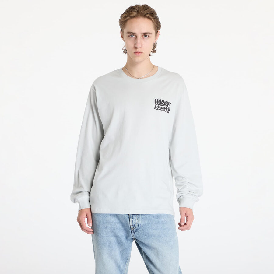 Póló Horsefeathers Distort Long Sleeve T-Shirt Cement M-alacsony-ár