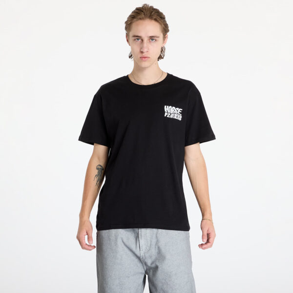 Póló Horsefeathers Distort T-Shirt Black M-alacsony-ár