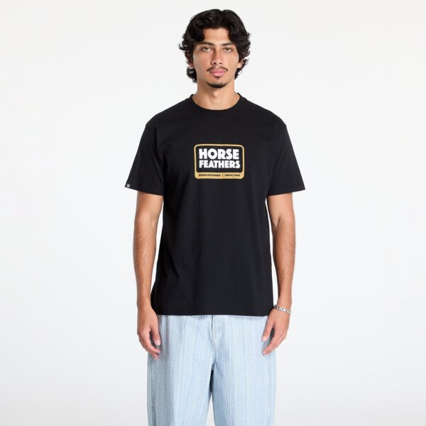 Póló Horsefeathers Millennium T-Shirt Black S-alacsony-ár
