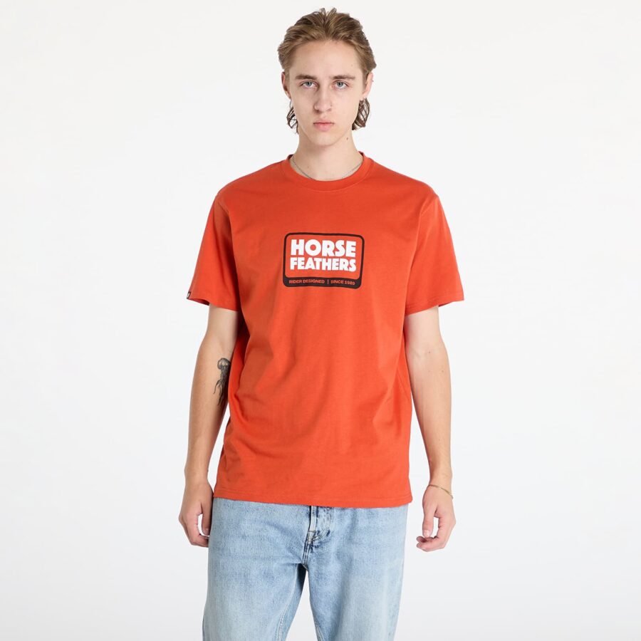 Póló Horsefeathers Millennium T-Shirt Orange Rust S-alacsony-ár