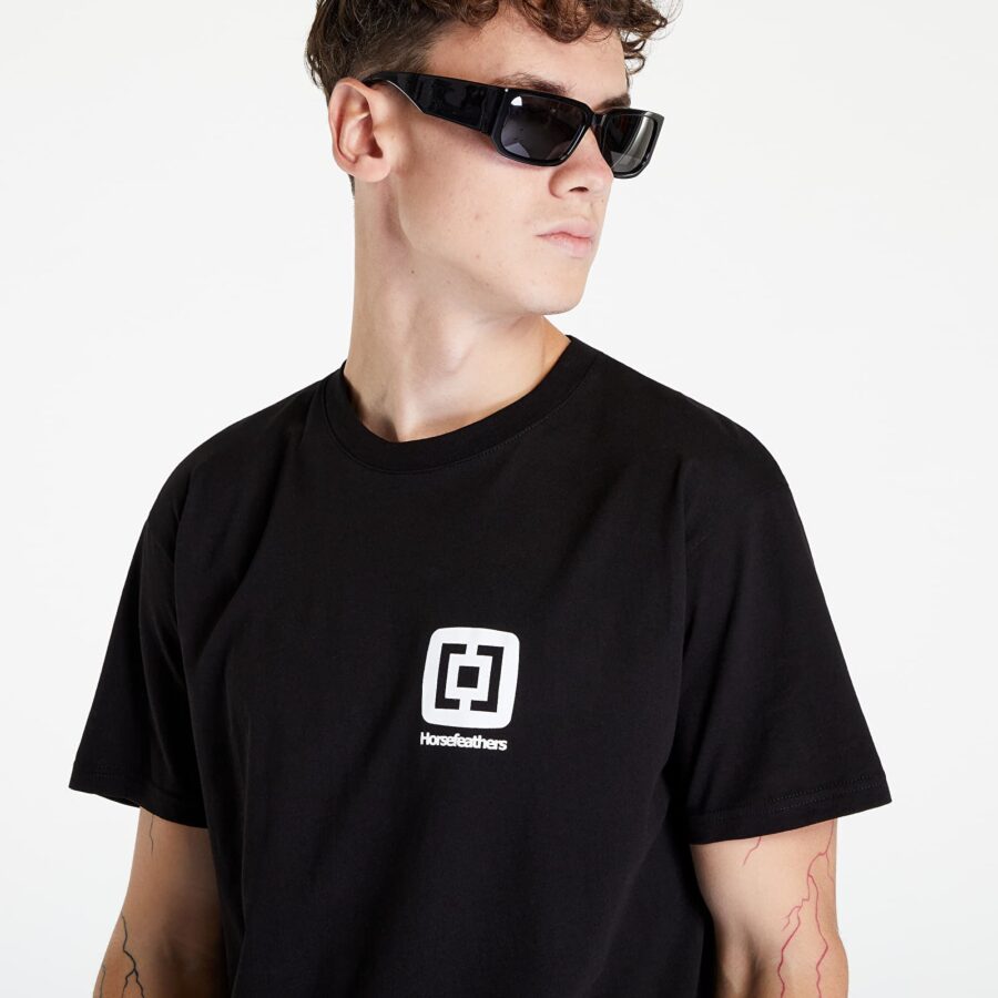 Póló Horsefeathers Mini Logo T-Shirt Black S-alacsony-ár