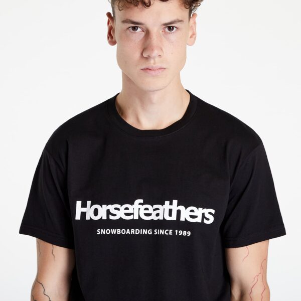 Póló Horsefeathers Quarter T-Shirt Black S-alacsony-ár