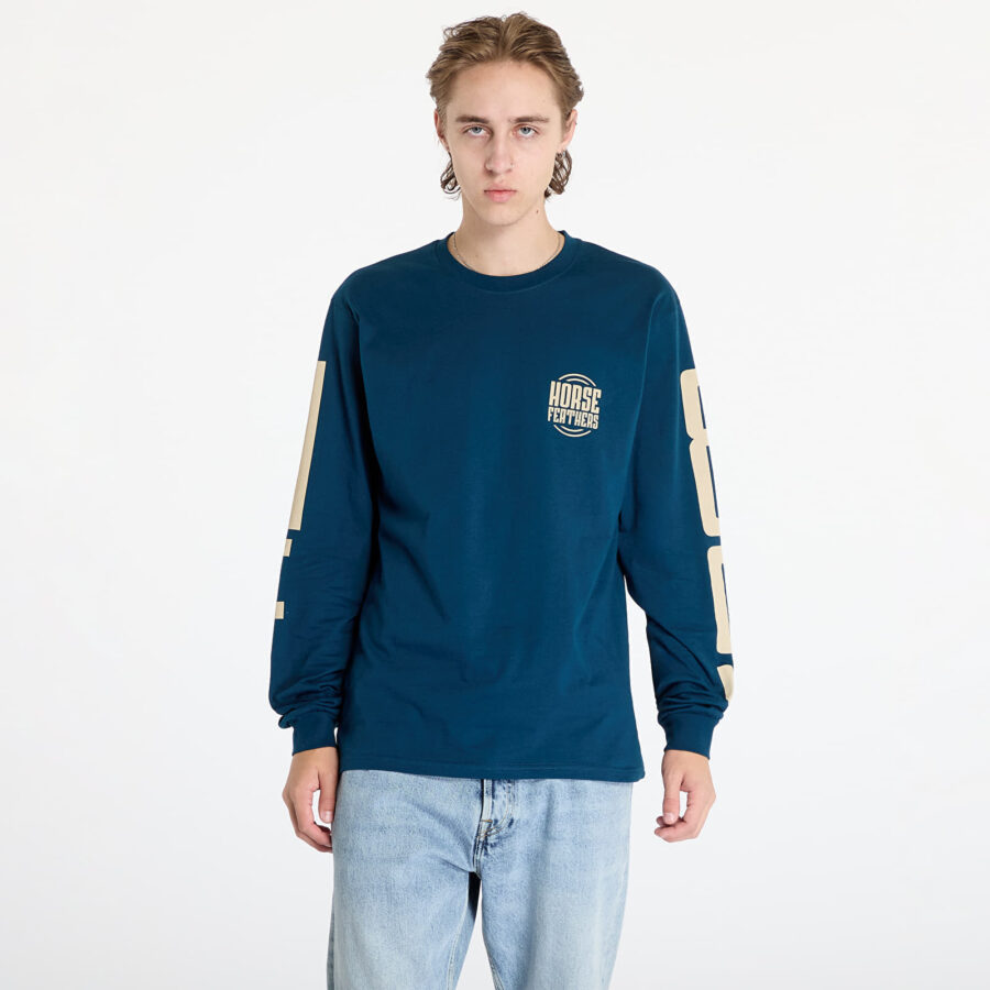 Póló Horsefeathers Tall Typo Long Sleeve T-Shirt Pond S-alacsony-ár
