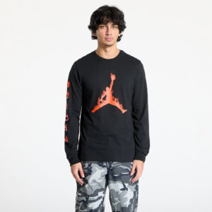 Póló Jordan Men's Long-Sleeve T-Shirt Black/ Team Orange/ Team Orange S-alacsony-ár