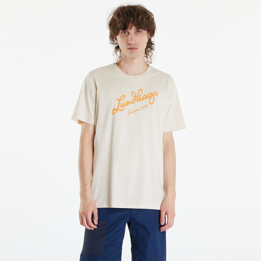 Póló Lundhags Järpen Logo T-Shirt M Chalk White S-alacsony-ár