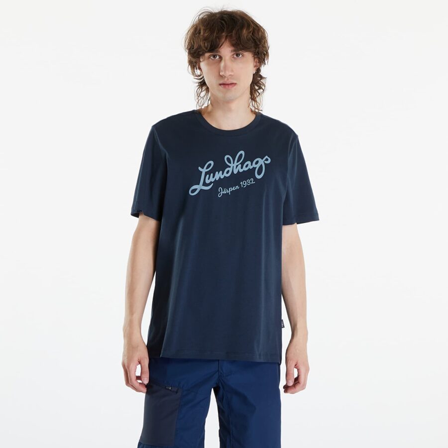 Póló Lundhags Järpen Logo T-Shirt M Deep Blue M-alacsony-ár