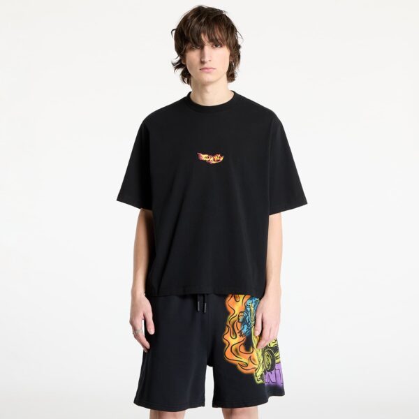 Póló Marcelo Burlon County Flame Boxy T-Shirt Black/ Red XS-alacsony-ár