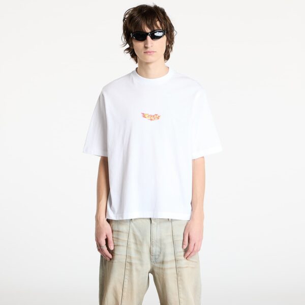 Póló Marcelo Burlon County Flame Boxy T-Shirt White/ Red XS-alacsony-ár