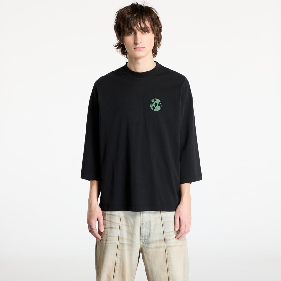 Póló Marcelo Burlon County Globe Loose T-Shirt Black/ Deep Green S-alacsony-ár