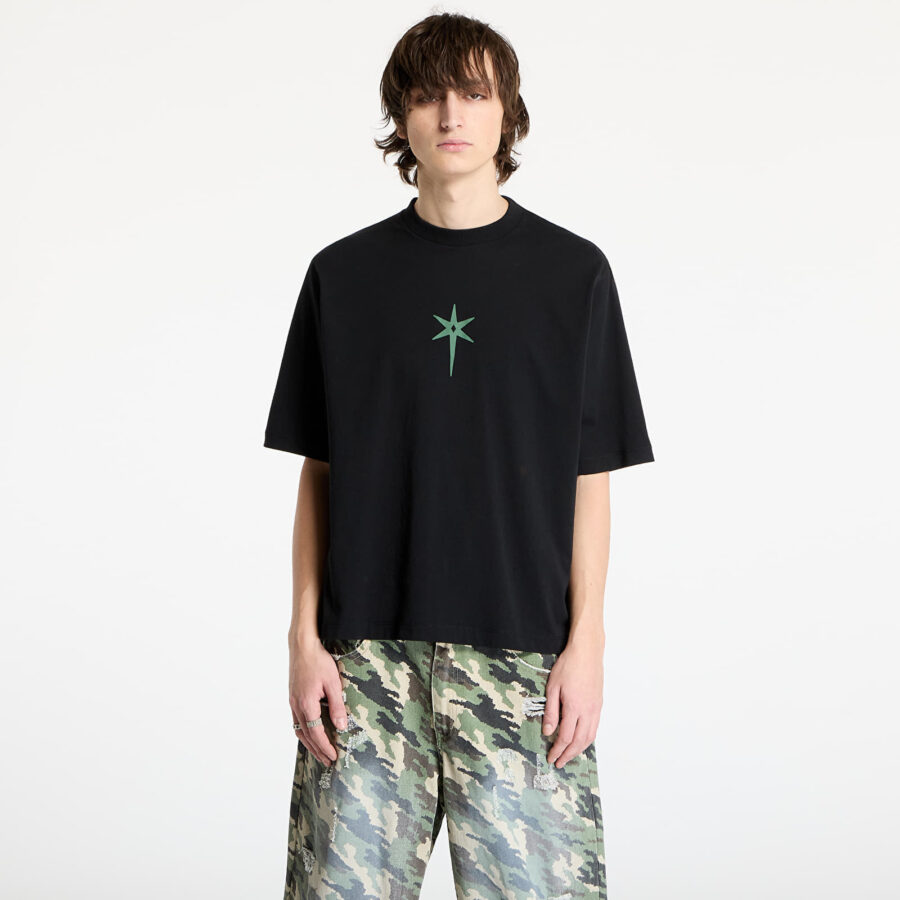 Póló Marcelo Burlon County Goth Boxy T-Shirt Black/ Deep Green XS-alacsony-ár