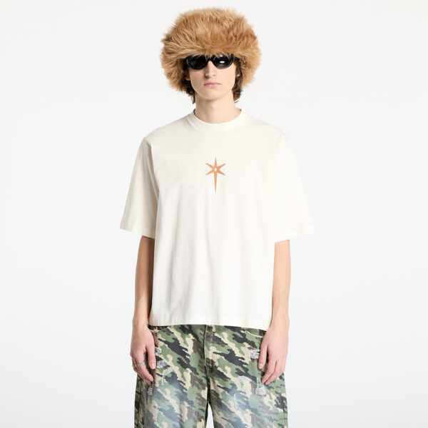 Póló Marcelo Burlon County Goth Boxy T-Shirt Ecru Brown XS-alacsony-ár