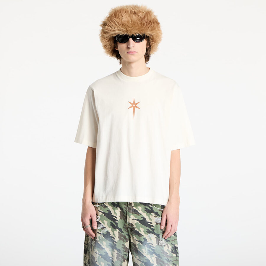 Póló Marcelo Burlon County Goth Boxy T-Shirt Ecru Brown XS-alacsony-ár
