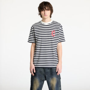 Póló Marcelo Burlon County Goth Stripe Boxy Tee White/ Navy Blue XS-alacsony-ár
