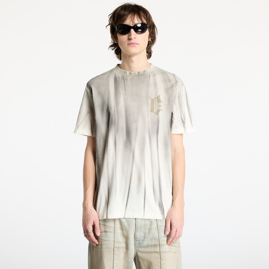 Póló Marcelo Burlon Headletter Spray Basic Tee Ecru Medium Grey XL-alacsony-ár