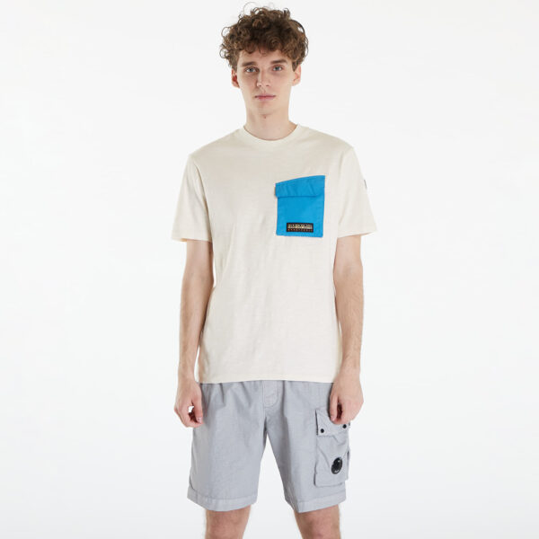 Póló Napapijri Tepees Short Sleeve T-Shirt White Whisper M-alacsony-ár