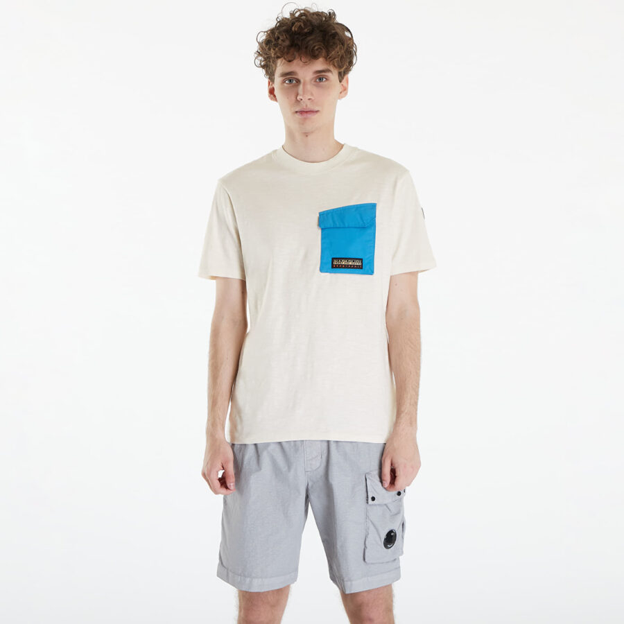Póló Napapijri Tepees Short Sleeve T-Shirt White Whisper M-alacsony-ár