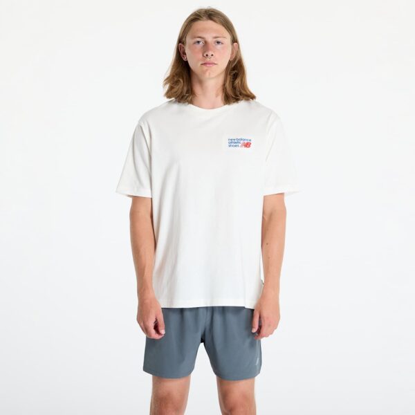 Póló New Balance Athletics Premium Logo T-Shirt Sea Salt S-alacsony-ár