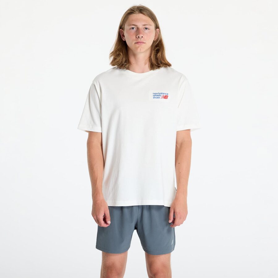 Póló New Balance Athletics Premium Logo T-Shirt Sea Salt S-alacsony-ár