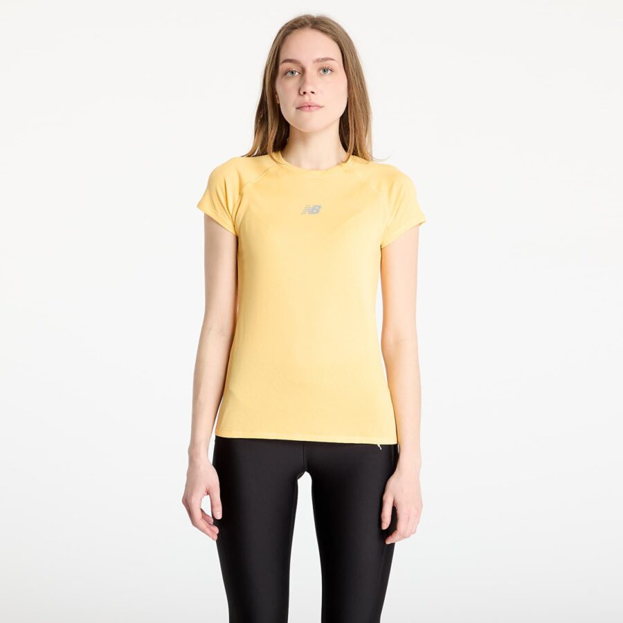 Póló New Balance Women's Jacquard Slim T-Shirt Clementine XS-alacsony-ár